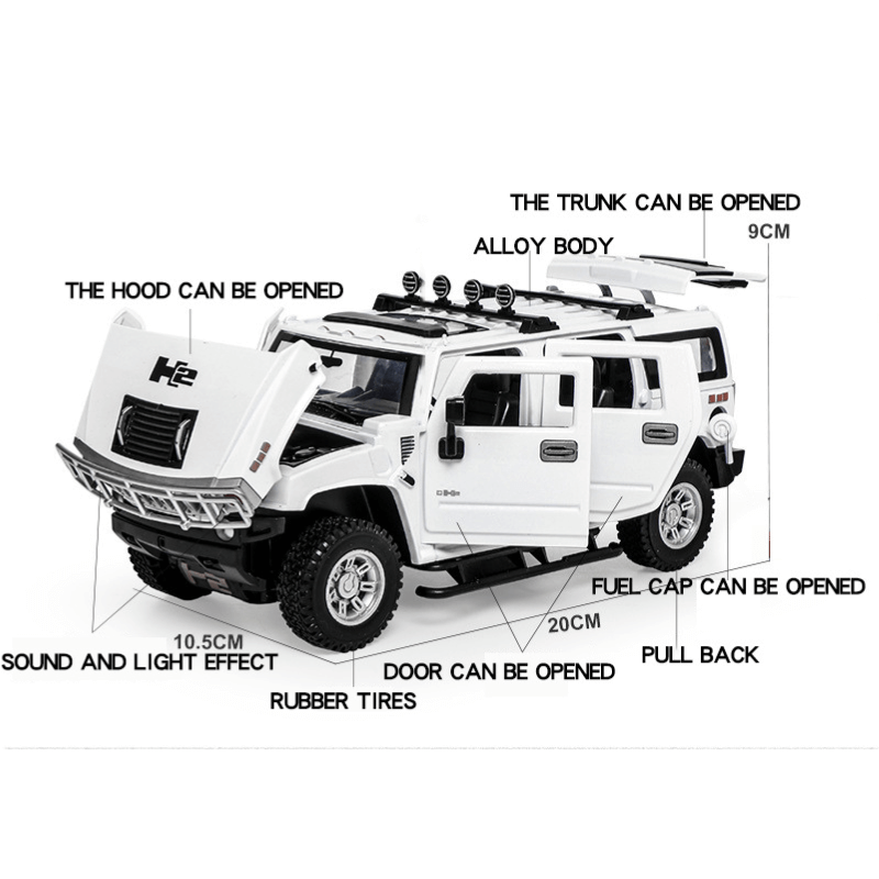 1/24 Scale Hummer H2 Die-cast Model Car