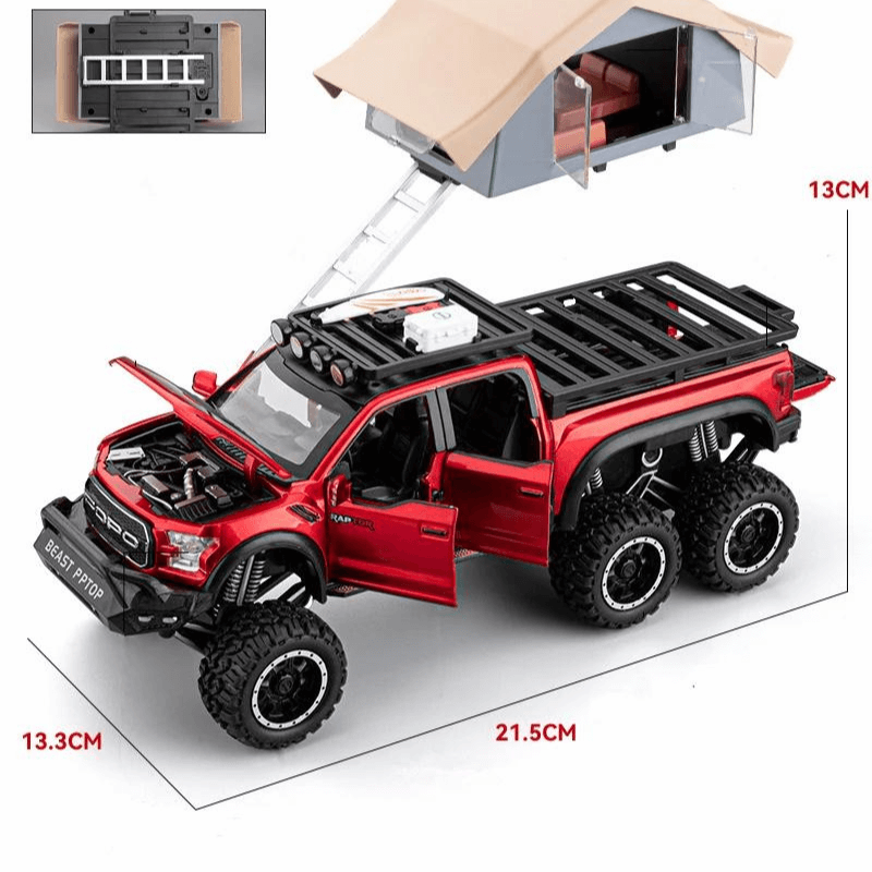 1:28 Scale Ford Raptor F150 RV Die-cast Model Car