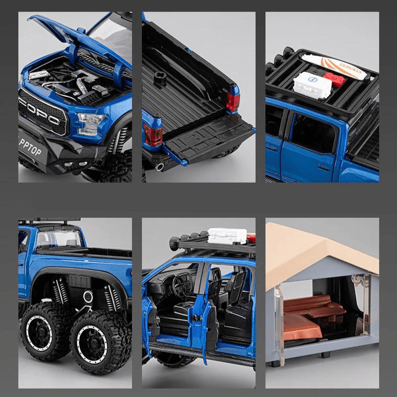 1:28 Scale Ford Raptor F150 RV Die-cast Model Car